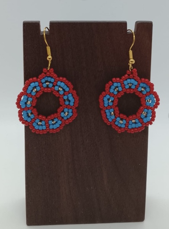 Orchard Beaded Earrings (with a clear bead in the middle)
