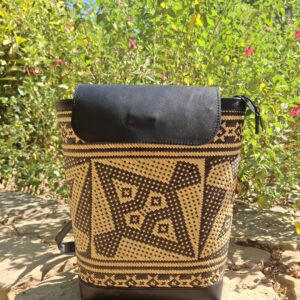 The Stylish Black Leather - Authentic Bag of the Penan Artisan
