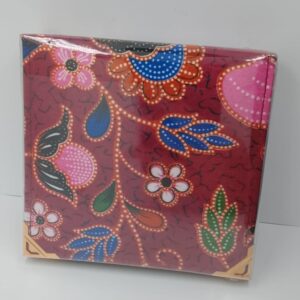 Batik memopad – Maroon Bigger Flower Patterns