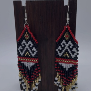 The red, black, white and gold earrings when it matters