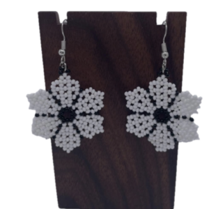 White flower earrings