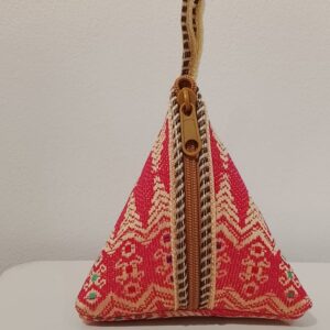 Triangle songket pouch (pink)