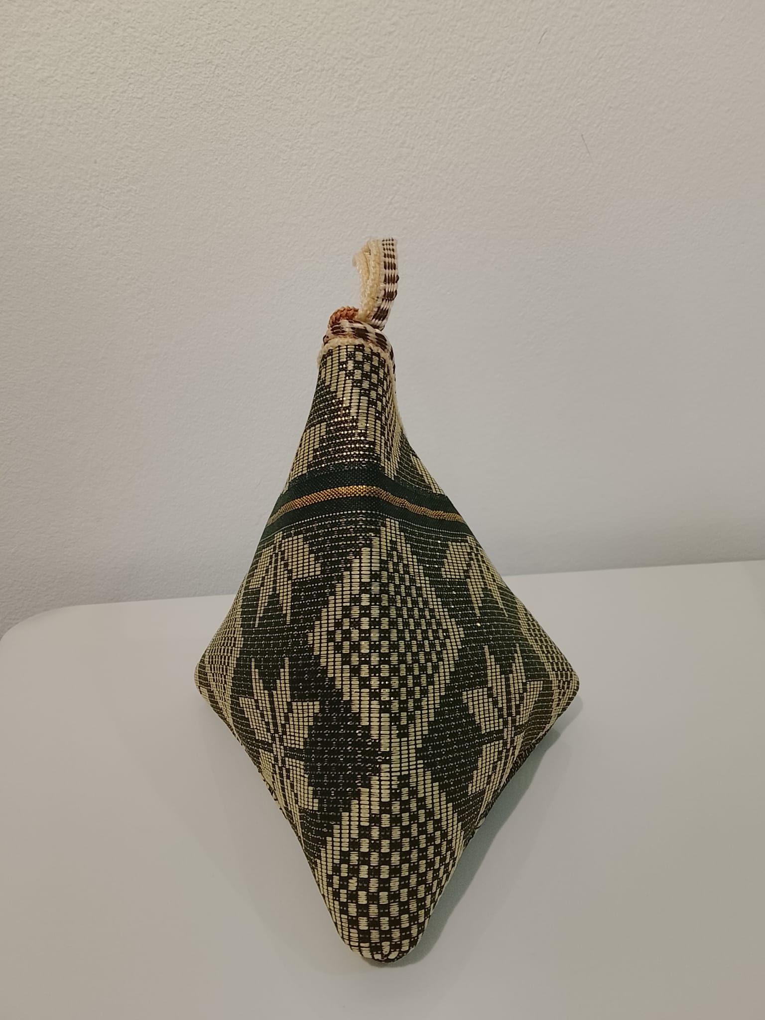 Triangle songket pouch (grey) - Image 3