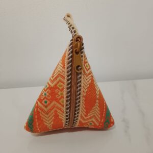 Triangle songket pouch (orange)
