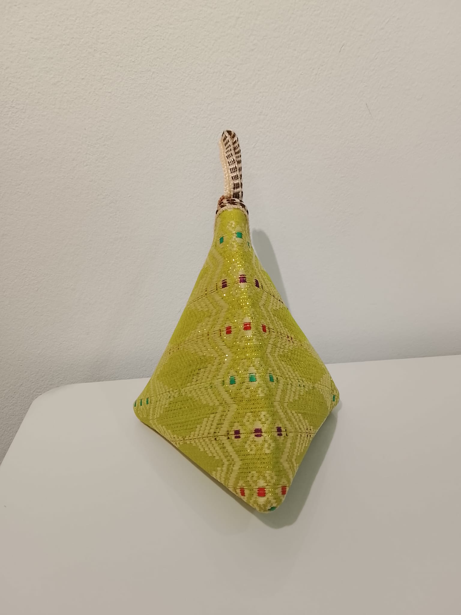 Triangle songket pouch (green) - Image 3