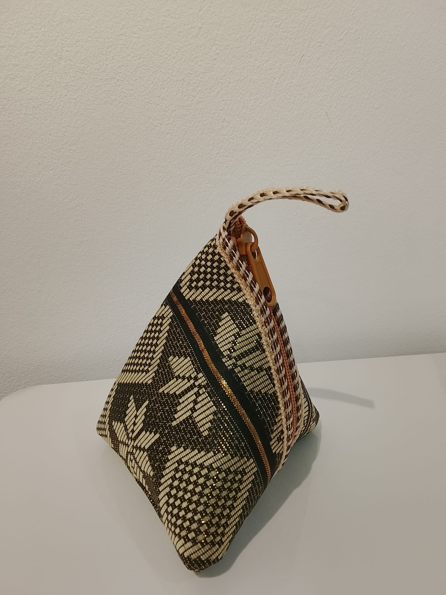 Triangle songket pouch (grey) - Image 2