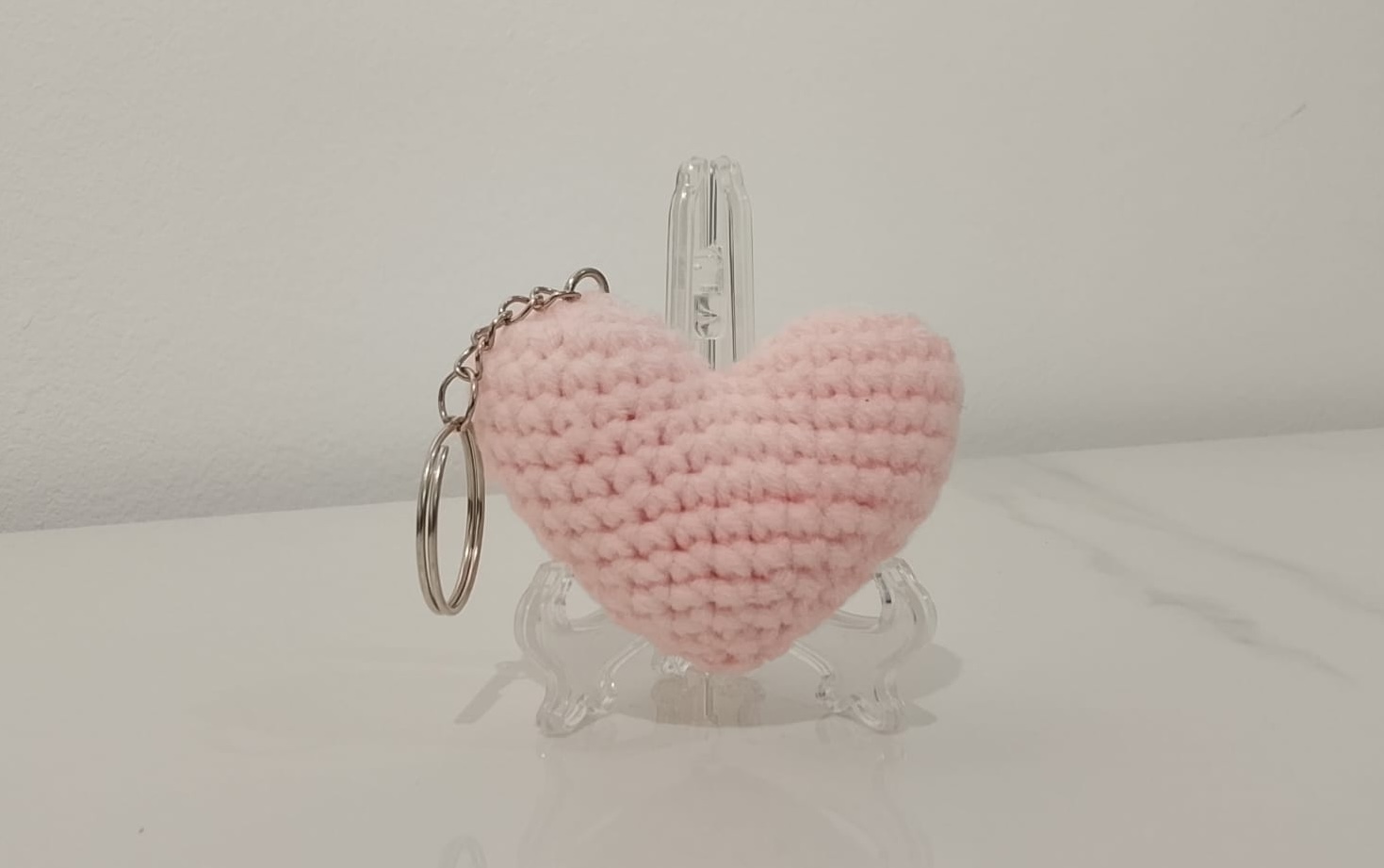 Crochet Hearts Keychain (Pink)