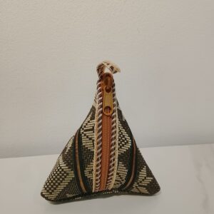 Triangle songket pouch (grey)