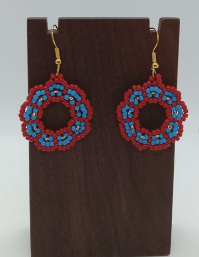Orchard Beaded Earrings (with a clear bead in the middle)
