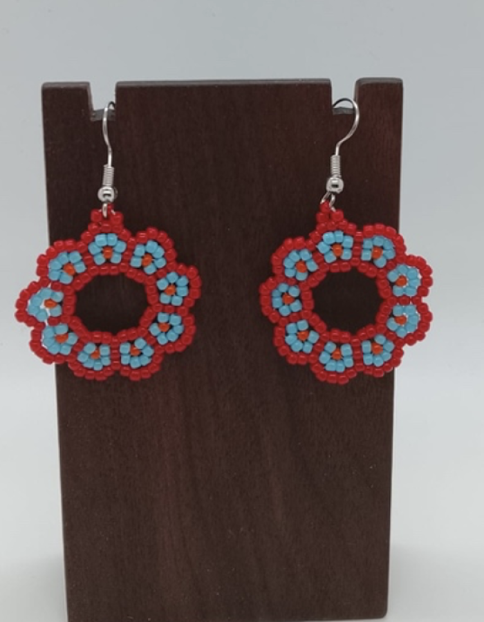 Orchard Beaded Ring Earrings (with a tint of orange)