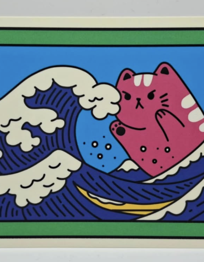 The Great Wave off Kanagawa? Move aside. It is the great MEOW of Kanagawa.