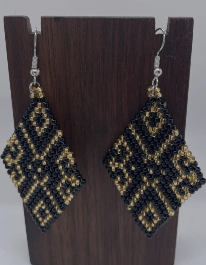 Gold and Black Elegance Earrings