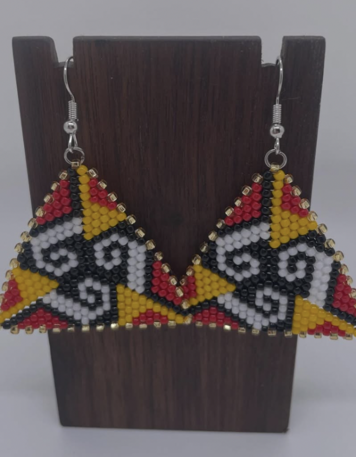 Triangle Earrings (Gold, Yellow, Red, Black and White)