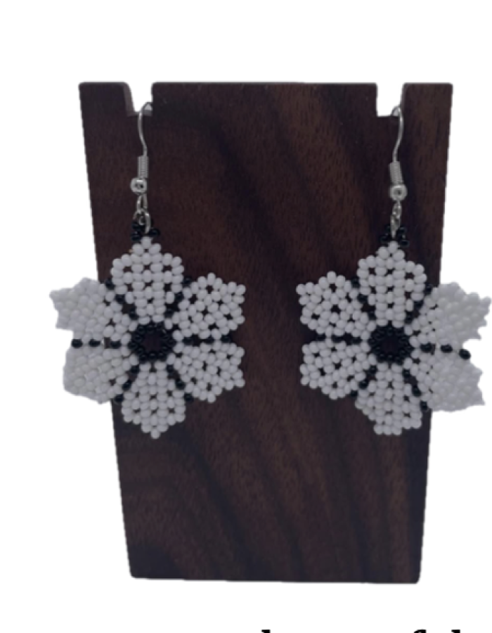 White flower earrings
