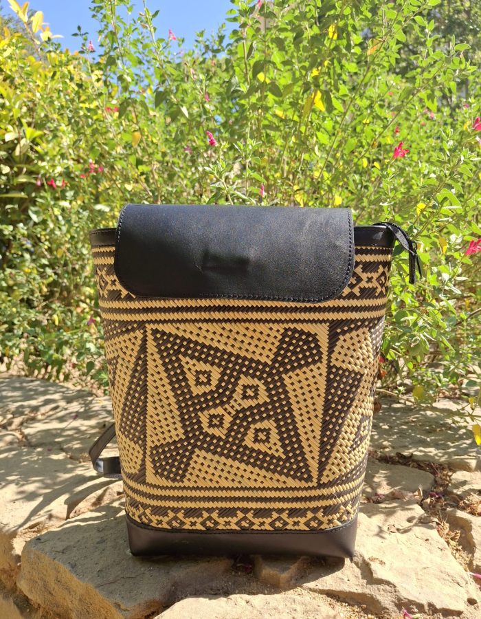 The Stylish Black Leather – Authentic Bag of the Penan Artisan