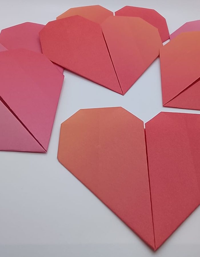 Origami Hearts (Different Shades of Red)