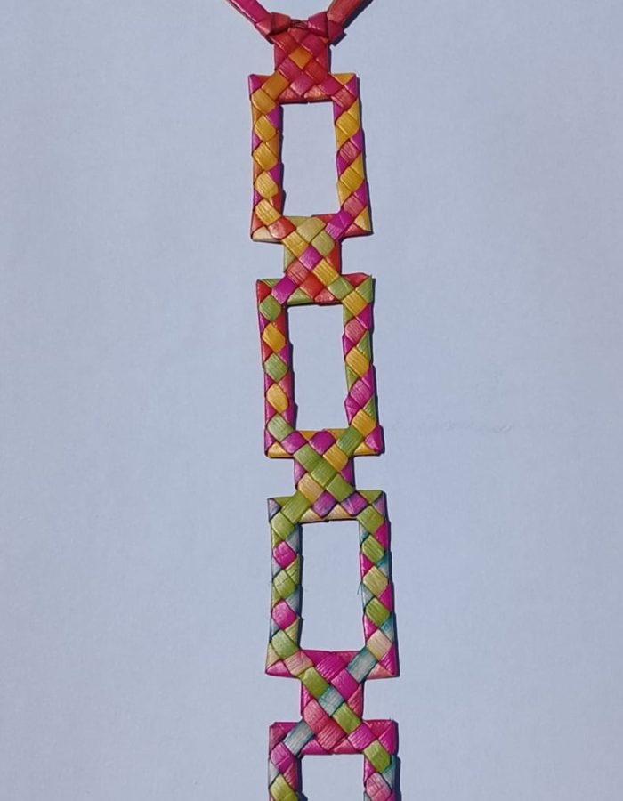 Bookmark by Mah meri (Yellow/pink/green/tint of blue)