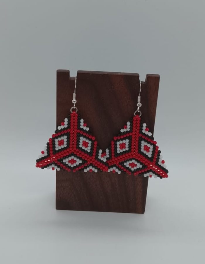 Red, black and white colored triangles