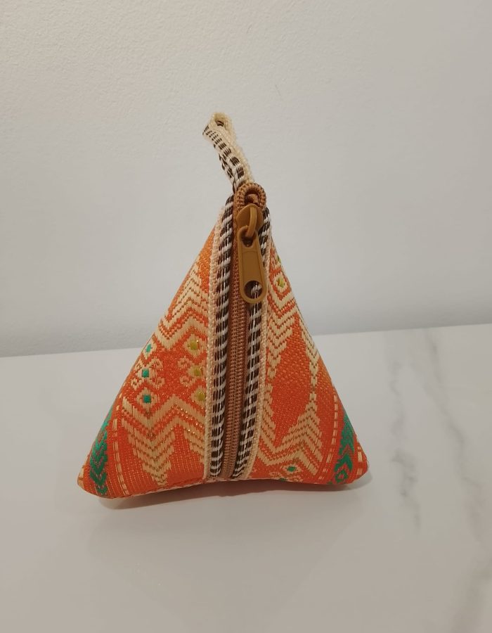 Triangle songket pouch (orange)