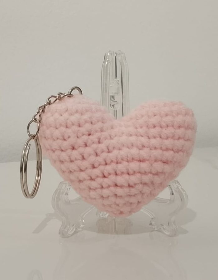 Crochet Hearts Keychain (Pink)