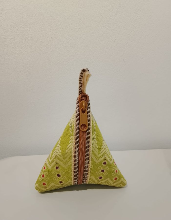 Triangle songket pouch (green)